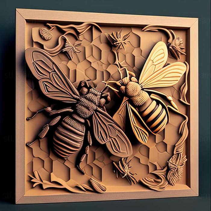 3D model Bee and Fly famous animal (STL)